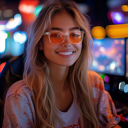 Image of Blue Light Glasses For Woman Men - Anti Eyestrain UV Protection Computer Gaming Eyeglasses Blue Light Blocking Glasses
