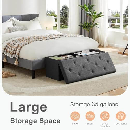 Stylish Storage Ottoman Bench with Padded Seat - Image 6