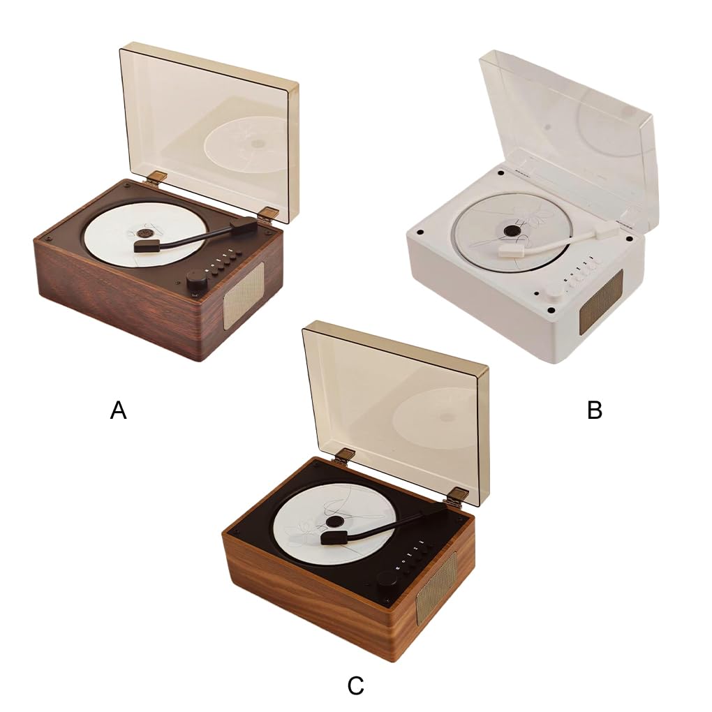 Lettore CD Bluetooth portatile per ascoltare la tua musica preferita ovunque. Design elegante e retrò. Batteria al litio integrata da 2000 mAh, marrone