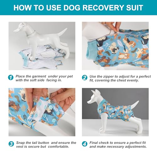 Image of Leekalos Recovery Suit for Dogs After Surgery,Soft Breathable Dog Bodysuit Surgical Recovery Suit,Male Female Dog Neuter Spay Suits Anti Licking Wounds Jumpsuits for Small Medium Large Dogs