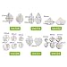 AK ART KITCHENWARE 16pairs Sugar Paste Flower Veining Molds Leaf Veiners Fontant Mold Cake Craft Tools (12 kinds of leaves)