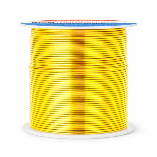 Image of Mandala Crafts 20 Gauge Light Gold Tone Anodized Aluminum Craft Wire 100 FT | Colored, Flexible, Bendable, for Bonsai, Armature, Sculpting, Wire Wrapping, Jewelry Making, Weather & Tarnish Resistant