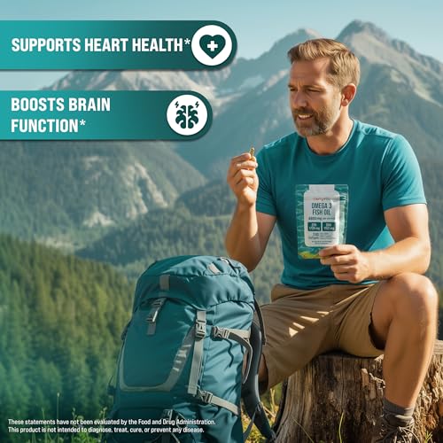 Image of Omega 3 Fish Oil 4800 mg - EPA 1728 mg | DHA 1152 mg from Wild-Caught Anchovies - Burpless Mini Softgels - Pure Omega-3 Fatty Acid Supplement - Non-GMO, Gluten-Free, No Aftertaste - 240 Capsules