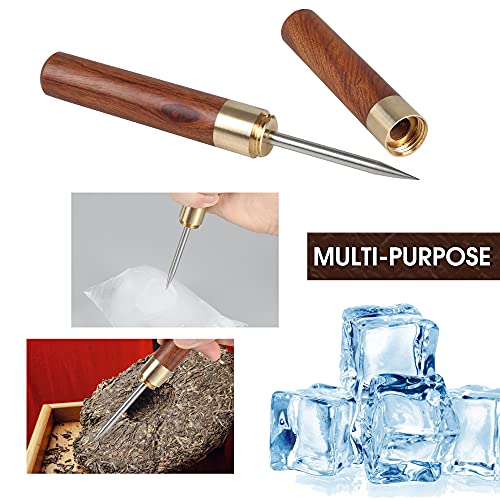 Stainless Steel Ice Pick With Wooden Handle And Sheath Kitchen Tool (Brown) #TOP3