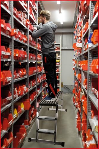 KS Tools 800.0985 Aluminium-Sicherheits-Laufbühne, L1650xB380xH730mm