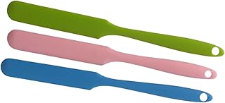 ノンスティックシリコンヘラ 脱毛スパチュラ 除毛クリーム用 再利用可能 収納穴付き 多用途スクレーパー 3本セット ピンク・グリーン・ブルー