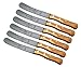 Produktbild Schwertkrone Brötchenmesser Holzgriff 6er Set Buckelsmesser Buttermesser Olivenholz/Premiumqualität Solingen