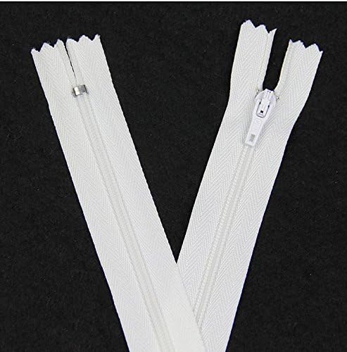 YAKA 50pcs White Nylon Coil Zippers Tailor Sewing Tools Garment Accessories 9 Inch
