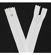 YAKA 50pcs 9" Nylon Coil Zippers Special Closed Bottom White Zippers