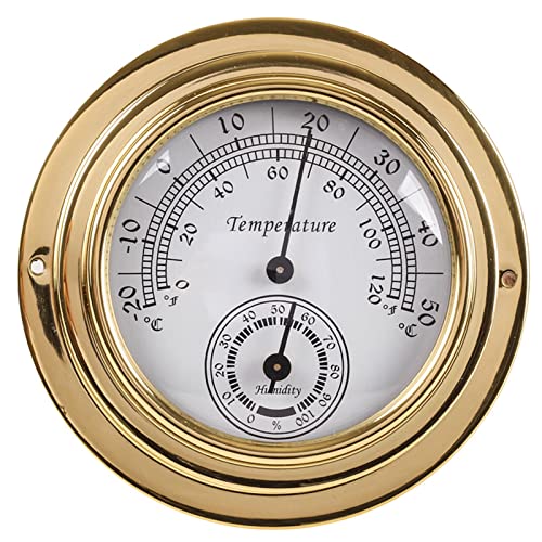 Wetterstation Analog, Tragbare Marine Wand Barometer Uhr Meter Thermometer Hygrometer für Innen und Außen (Temperature Hygrometer) Cover