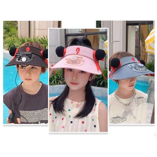 Kids Sun Hat with Built-in Fan -Visor Outdoor Cooling Cap for Beach Play3
