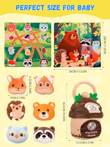 Baby Toys 6-12 Months Forest Animal House with Map Plush Stuffed Animals Rattle Squeaker Montessori Toys for Babies Sensory Infant Toy Toddler Gift 1-3 Year Old - Image 5