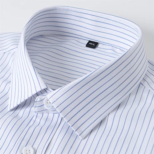 Chemise homme rayures Kiioouu sans poche pour gommer les plis au bureau 3XL