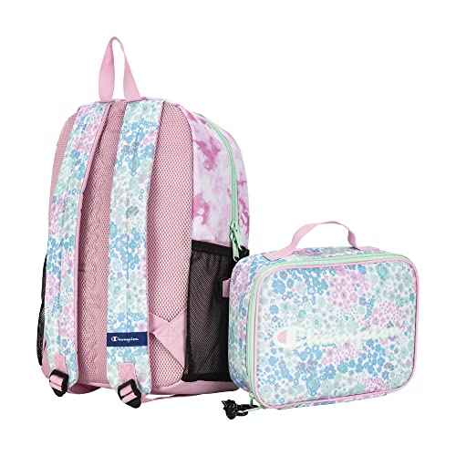 Champion Kids' Youth Backpacks & Lunch Kit Combo, Pink Candy/Aruba Blue, One-Size #TOP3