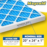Maycold MERV 11 Ofen-Luftfilter (6er-Pack), hocheffizienter plissierter AC-HLK-Filter für den Heimgebrauch, fängt Feinstaub und Tierhaare auf, tatsächliche Größe 19,70 x 23,70 x 0,75, einzeln verpackt – Ansicht 3
