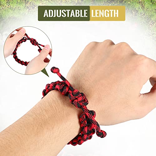 50 Pieces Adjustable Paracord Bracelets Bulk Friendship Bracelets Camo Parachute Survival Bracelet Braided Bracelet Wristband For Men Boys Teens Men Camping Climbing Theme Party, 6 Colors #TOP6