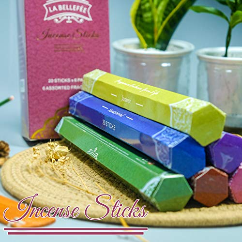 Incense Sticks Scented Sticks With Hodler. Set Of 120 Insense Stix, Insencese, Sandalwood Inscents, Strawberry, Wild Cherry, Jasmine, African Violet And Patchouli #TOP3