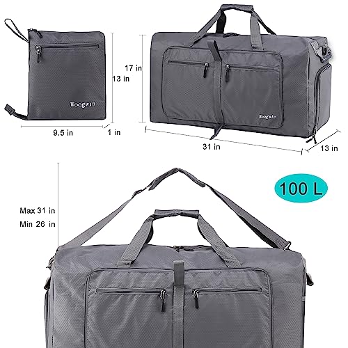 Image of Woogwin Travel Duffel Bag Large Foldable Waterproof Overnight Bag for Beach Swim Bags Pool Sports Gym