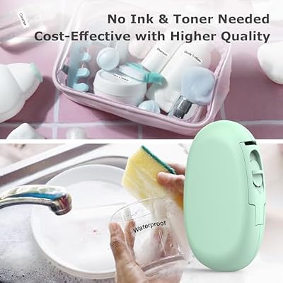 SUPVAN Label Maker E10 Green with 5 Rolls White Continuous Label