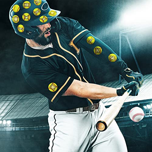 375 Pcs Softball Helmet Decals Award Self Adhesive Baseball Helmet Stickers Softball Baseball Decals Accessories for Girls Boys Women Men(Yellow) - Thumbnail 5