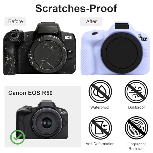 Funda protectora de silicona para Canon EOSR50 Lilac purple miniatura 3