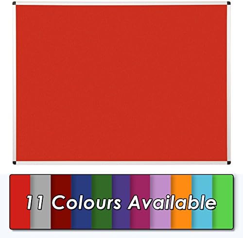 Premium Noticeboard - Aluminium Frame - 120 x 90cm with Fixings (Red)