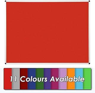 Premium Noticeboard - Aluminium Frame - 120 x 90cm with Fixings (Red)