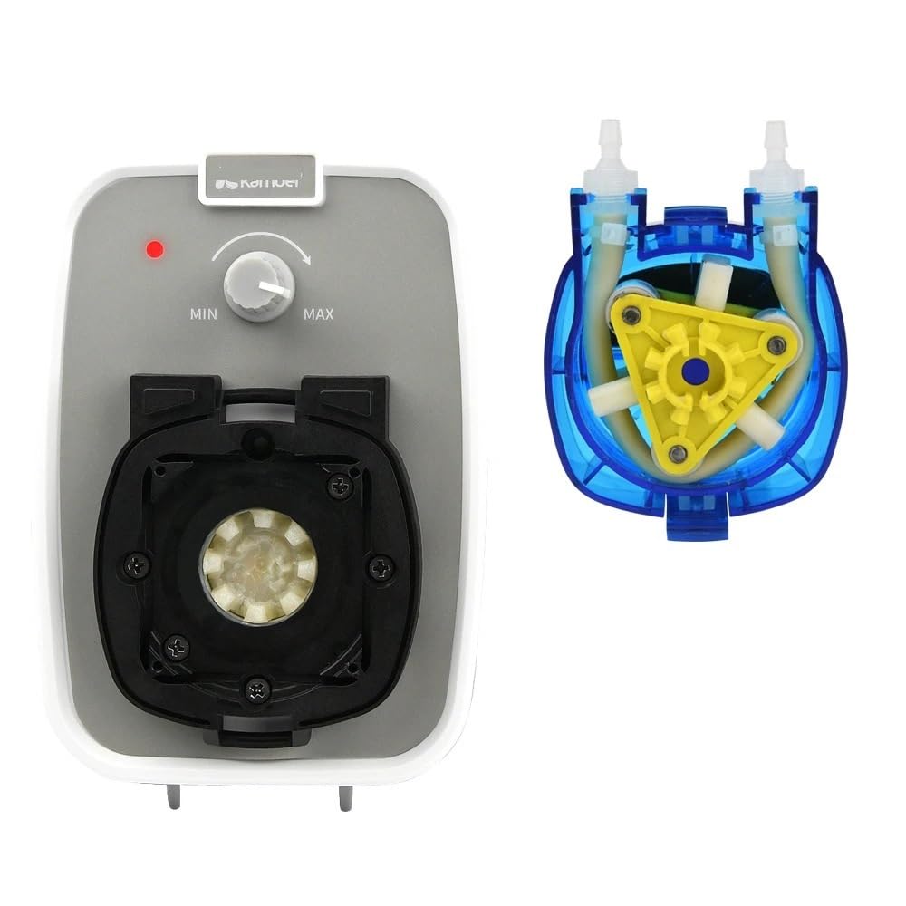 NURII High Flow Peristaltic Pump, 520ml/min KCPA600, 24V DC Motor, 4mmX7.2mm Adjustable Flow Gear Structure Dosing Pump for Lab
