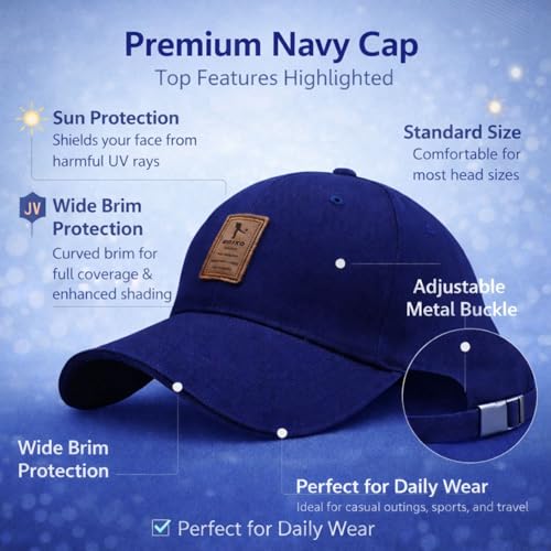 Image of Baseball Cap for Men Original Adjustable Unisex Cap, Mens Caps Stylish, All Sports Type Caps or Hats, Free Size, UV Protection, Sports Cap for Men's, Outdoor Casual Wear (Pack of 1)