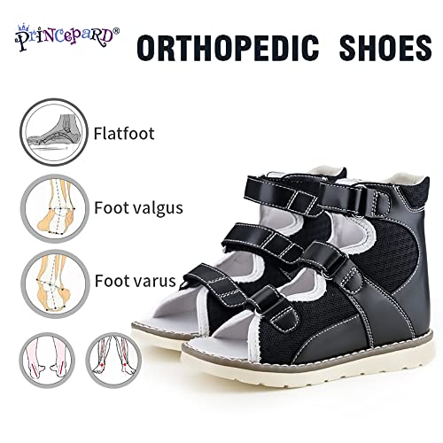 princepard Orthopedic Shoes for Kids, Corrective Summer Toddlers High Top White Sandals for Children with Arch and Ankle Support,Anti-slip Soles2