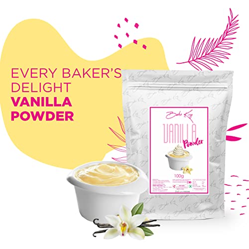 Image of BAKE KING Vanilla Powder 100 gm | Ideal for Baking, Custard, Cookies, Ice Creams, Puddings | Intense, Rich & Natural Aroma of Vanilla