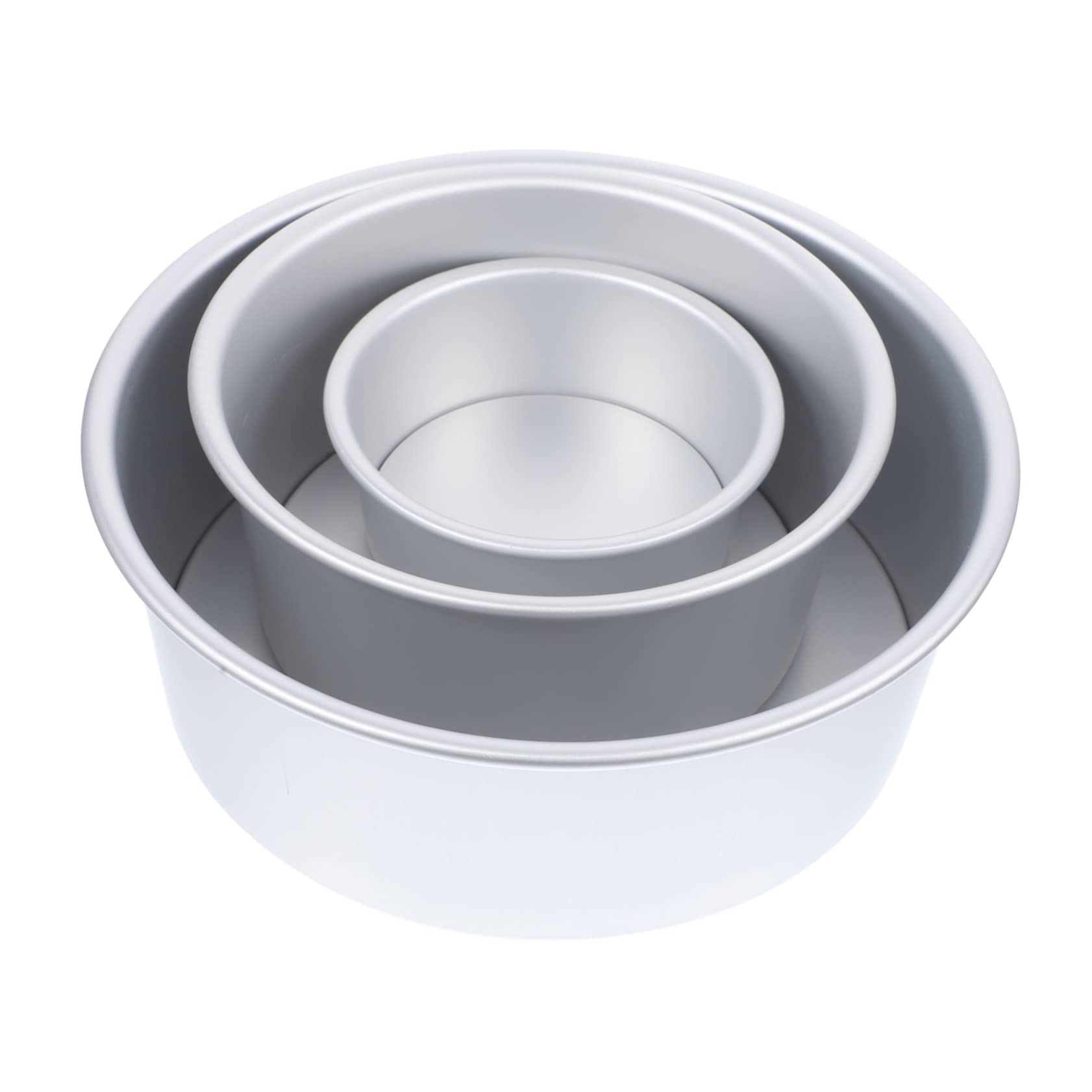 OFFSCH 3pcs Premium Aluminum Baking Set Round Cake Molds for Baking Non-stick Easy Demolding