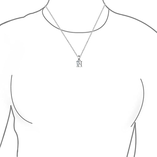 Miniatura 3 de ABC - Collar con colgante de letra del alfabeto A-Z con letra mayúscula para adolescentes, para mujeres, plata esterlina 925