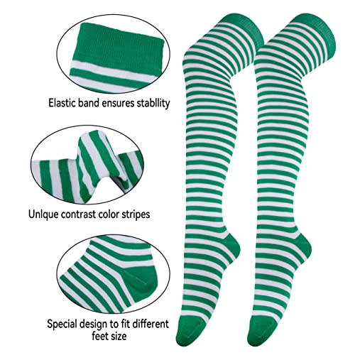 Image of Over Knee Rainbow Thigh High Socks Cosplay Accessories for Women Fashion Wild Long Striped Leg warmers