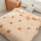 Chickwin Colcha Verano Microfibra, Colchas Acolchadas Suave Colcha Acolchada Ligero Cubrecamas Manta para Cama Individual Matrimonio o Infantil (100x150cm,Fruta Naranja)