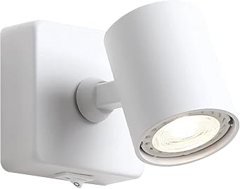 Headboard Light with Switch, Bedside Wall Mount Reading Lamp, GU10 Socket | Modern Adjustable Sconce Wall Lighting for Bedroom, Living Room, Corner, Hallway, NightstandWhite
