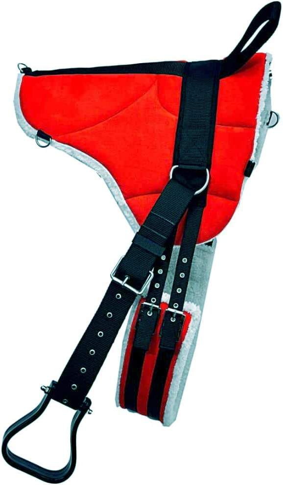 Bareback Pad Micro Suede Anti Slip Horse Saddle Pad with Stirrups And Girth Full to Cob Red