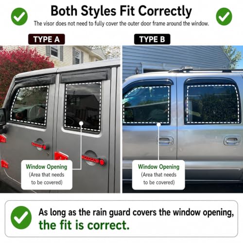 Image of Nilight Outside-Mount Window Visors for Dodge Durango 2011-2026, 4PCS