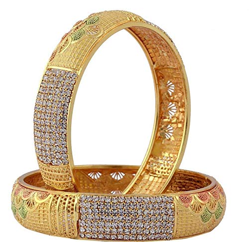 Darsha Collections Gold Plated Antique Bangle/Kada Set Women and Girls Set of 2_Size-2.6 (B07V4JH4Z3) Amazon Price History, Amazon Price Tracker