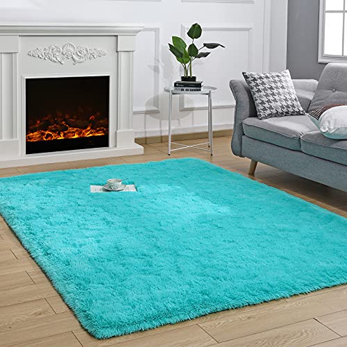 Kelarea Area Rug for Living Room, 5x8 Non-Slip Teal Blue Rug Fluffy Soft Shag Rugs, Fuzzy Shaggy Plush Carpet for Bedroom, Nursery Rooms, Home Dorm - Thumbnail 7