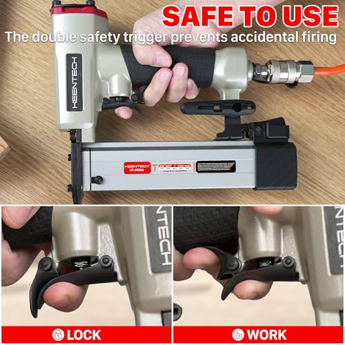 Image of KEENTECH Pneumatic Pin Nailer 23 Gauge, Pin Nail Gun with 2160pcs 1 /2 inch to 1-3 /8 inch Pin Nails, Headless Air Micro Pinner with Dual Safety Trigger for Cabinets, Interior Decoration, Windows, Craft
