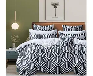 Furnistitchs Premium Cotton Feel Super King Size Bedsheets with 2 King Size Pillow Covers 108