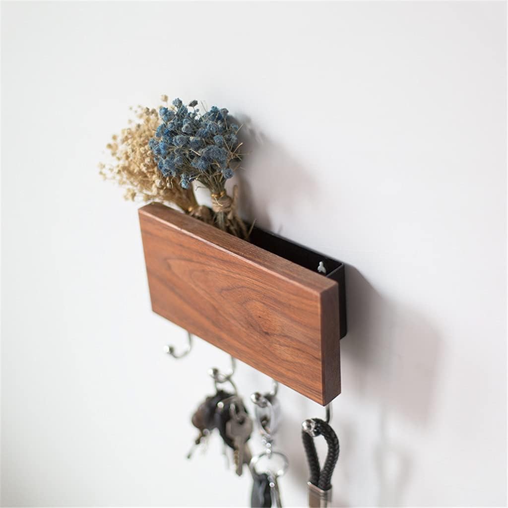 Key Rack Wall Hanging Door Key Hook Solid Wood Porch Living Room Storage Key Storage Rack (Color : A Size : 4 Hooks)