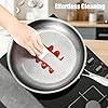 Evolkult Titanium Hammered Pan With Lid, Non Stick No Coating titanium skillet, Ultra-Durable, Scratch-Resistant, Even Heating for Cooking Pan, all Cooktops,With lid,10.2 in #3
