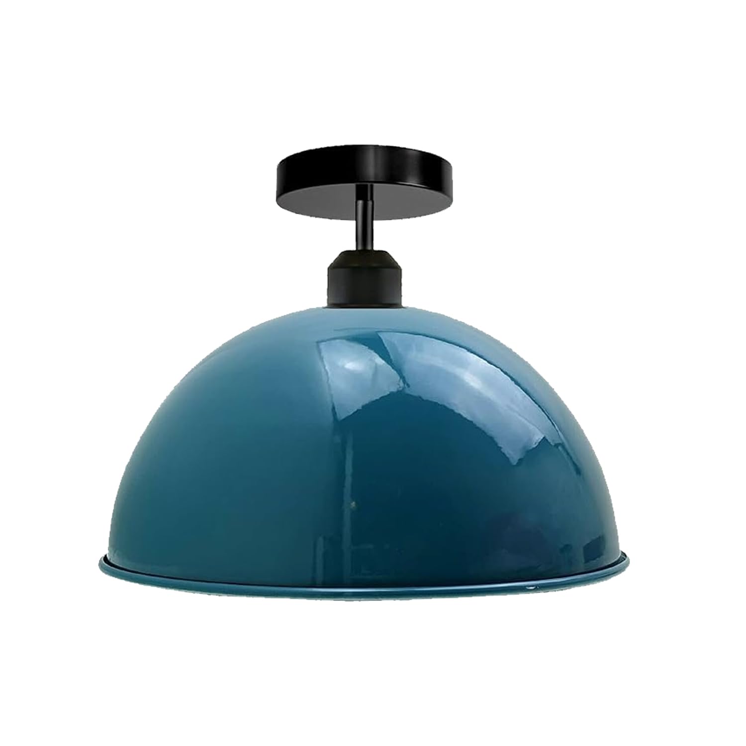 LEDSone Vintage-Deckenleuchte, Industriell, Metallkuppelform, für Wohnzimmer und Höfe, E27 Halterung, Blauer Lampenschir