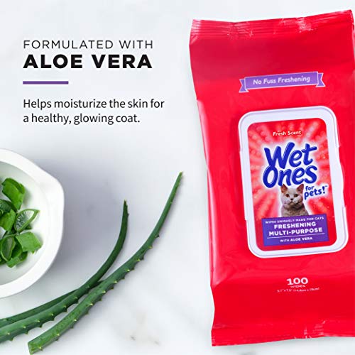 image for Wet Ones for Pets Freshening Multipurpose Wipes for Cats with Aloe Ver
