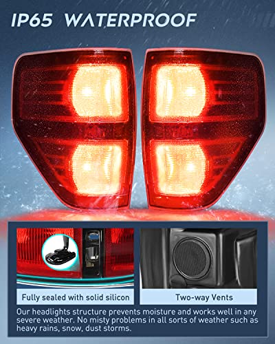 Image of Nilight Taillight Assembly for 2009-2014 Ford F150 Driver&Passenger Side