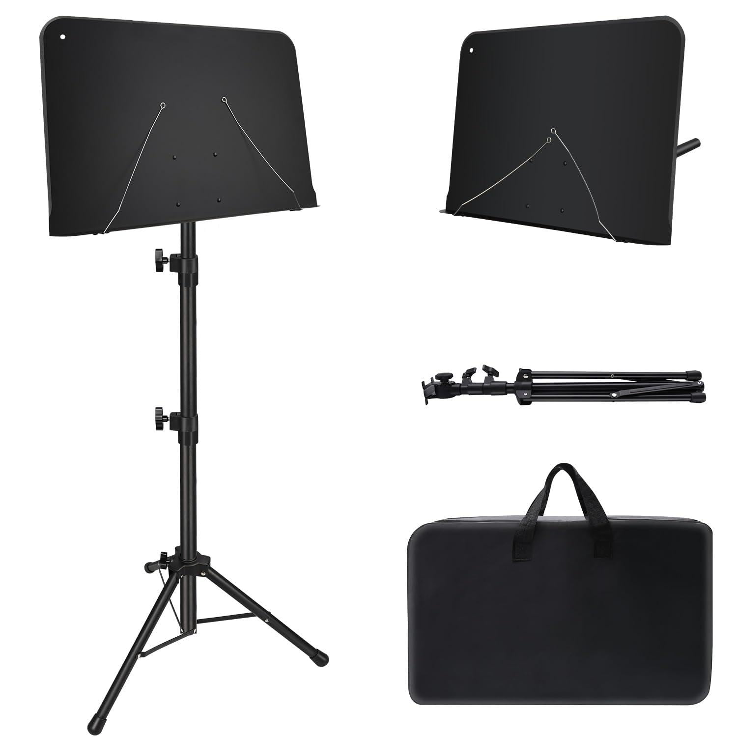 Sheet Music Stand, 1/2/3 Pack Adjustable Music Stand for Sheet Music, Music Sheet Stand Portable Folding with Carry bag Clip Holder for Guitar, Ukulele, Violin Players(Standard Version, 1 Pack)