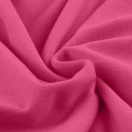 Digood Girls Casual Solid Color Tops,Kids Girls Casual Tunic Tops Knot Front Button Short Sleeve Blouse T-Shirt Tee(Hot Pink,8-9 Years) #TOP5