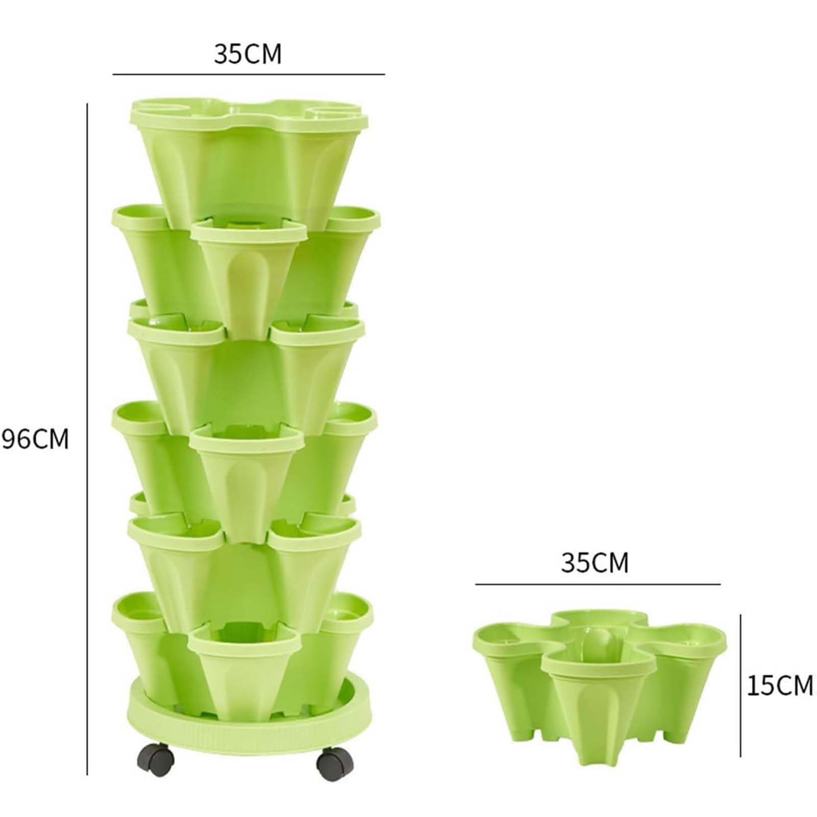 Vasi per Piante di Fragola Fragole Ultra Robuste Vaso da Fiori Tridimensionale Vaso Impilabile Multistrato Vaso in Plastica Fragola per Balcone Giardino Interni Ed Esterni